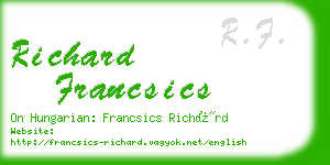 richard francsics business card